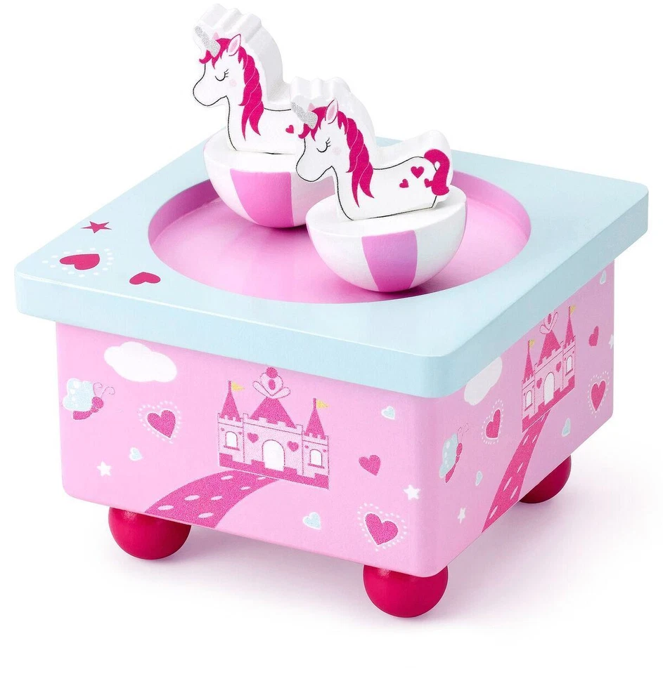 Mousehouse Gifts - Caja de música para niña - Madera - Temática unicornios - Imagen 1 de 1