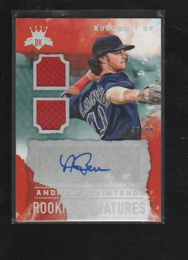 ANDREW BENINENDI 2017 PANINI DIAMOND KINGS ROOKIE SIGNATURES DUAL JERSEY AUTO/99 - Image 1 of 1