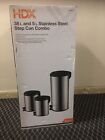 38L and  5 L Stainless Steel Step Kitchen Garbage Can Combo . 3 Pack