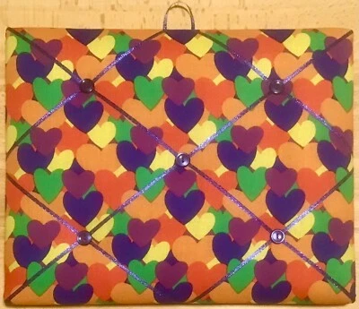 French Bulletin Board Photo Memo Multicolor Heart Print 9.4 x 11.8 inch - Image 1 of 3