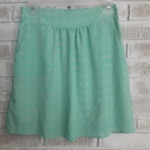 Miami Cool Mint/Cream Lined Skirt szM Cross Pattern Summer Fun - Picture 1 of 8