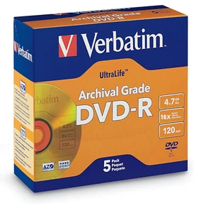 Verbatim DVD-R 4.7GB 16X UltraLife Gold Archival Grade - Branded Surface and ... - Picture 1 of 6