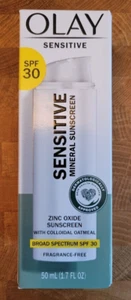 Olay ~ Sensitive ~ Mineral Sunscreen Zinc Oxide Sunscreen SPF 30  1.7oz. 12-2024 - Picture 1 of 5