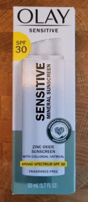 Olay ~ Sensitive ~ Mineral Sunscreen Zinc Oxide Sunscreen SPF 30  1.7oz. 12-2024 - Image 1 of 4