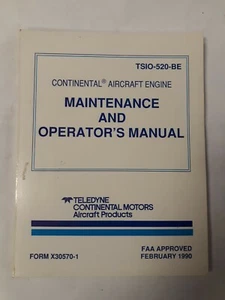 Continental Model TSIO-520-BE Maintenance & Operators Manual Feb 1990 Original - Bild 1 von 12