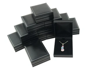 Jewellers Jet Leatherette Pendant Drop Earring Box Jewellery Display Gift Box - Picture 1 of 5