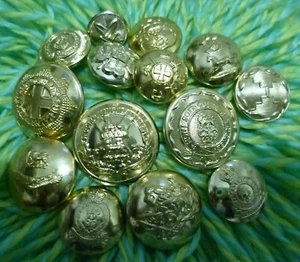 STAYBRITE JOB LOT OF MILITARY ARMY UNIFORM BUTTONS 11 PCS 13 18 22 24 MM - Picture 1 of 8