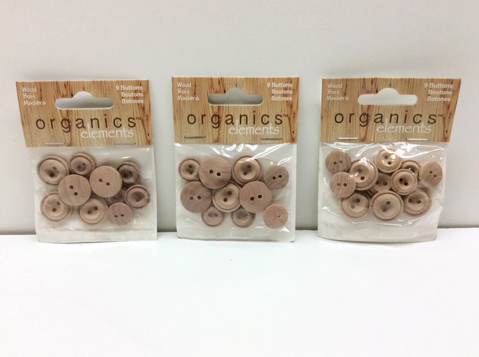 3 - Blumenthal Lansing 5500000510-A Favorite Findings Buttons Wood Buttons 9 Pkg - Image 1 of 4