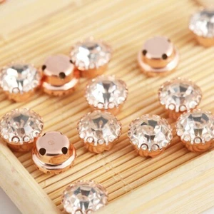 8 MM KRISTALL & ROSÉGOLDPLATTE AUF JUWELEN EDELSTEINE PERLEN NÄHEN - VERSCHIEDENE PACKUNGSGRÖSSEN - Bild 1 von 2