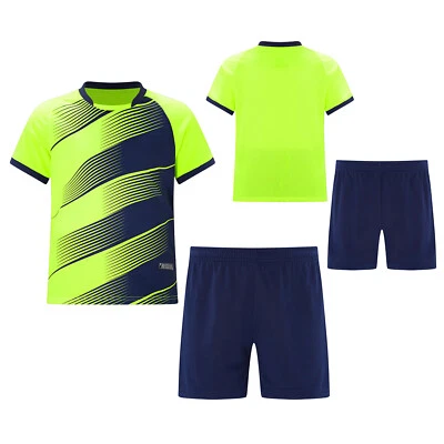 Kids Boys Shirts With Shorts Bakketball Sports Set Pingpong Uniform Football - Image 1 of 3
