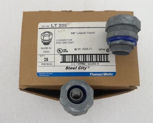 * Menge 5 * LT200 Thomas & Bett 3/8" flüssigkeitsdichter Verbinder Zinkdruckguss - Bild 1 von 1