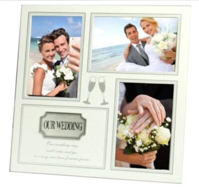 Our Wedding Collage Photo White Frame From This Day 6 x 4"Present Gift - Image 1 of 4