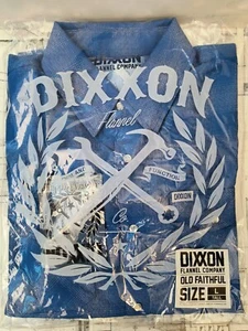 Dixxon Old Faithful Snap Button Blue / White Size Large Tall LT - Picture 1 of 3