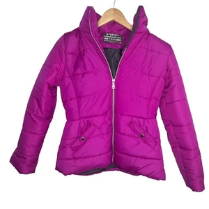 Hawke Co Puffer Jacket Girls Neon Fuchsia Hooded Full Zip Insulated Coat Sz 16 - Picture 1 of 12