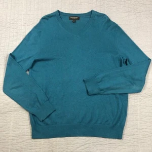 Banana Republic Pullover Herren Large Blau Seide Kaschmir Luxus Mischung V-Ausschnitt Luxe - Bild 1 von 24