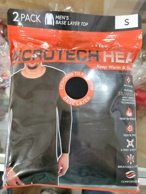 Top Free Country Hombre Capa Base Microtech Heat Negro Pequeño NUEVO Foto 1 de 4