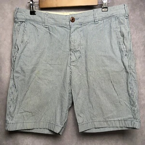 Hollister Herren Shorts Gr. 33 blau weiß gestreift flache Fronttaschen Stretchstoff - Bild 1 von 10