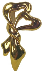 Monet Ribbon Pin Goldtone Shiny Bow Vintage Nice - Picture 1 of 4
