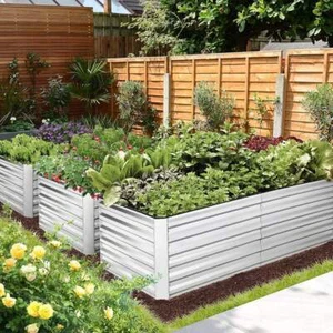 Raised Garden Bed Kit Outdoor Galvanized Metal Planter for Herbs Flower 6x3x2ft# - Picture 1 of 11
