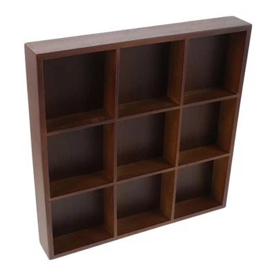  Bamboo Divided Serving Tray with 9-Compartments - Sectioned Snack and Vegetable - Image 1 of 4