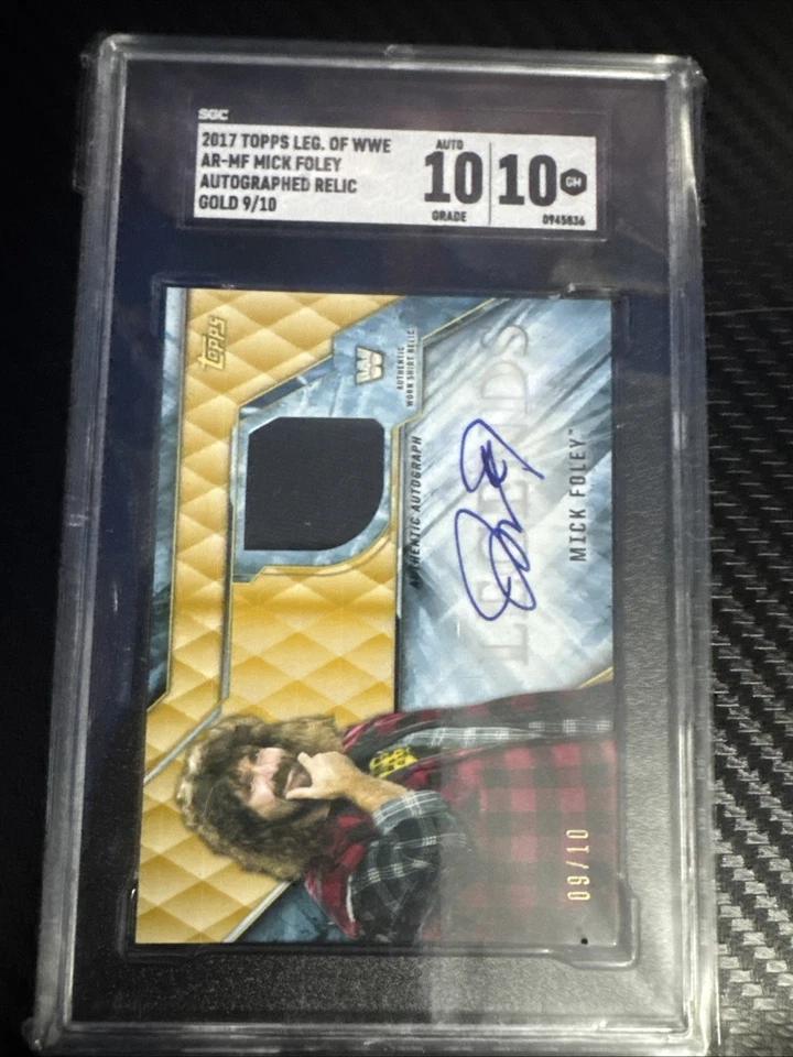 2017 Topps, Legends Of Wwe Mick Foley Gold Auto SGC 10 - Image 1 of 3