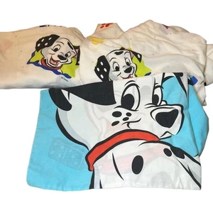 Disney 101 Dalmatians Twin Sheet Set Fitted Flat Sheet Pillowcase Puppy Vintage - Picture 1 of 10