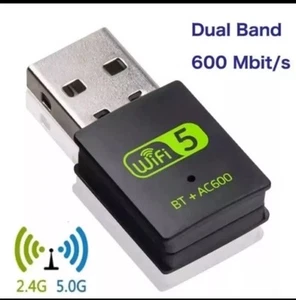 Clé WLAN AC 600Mbps double bande 2,4 GHz / 5 GHz dongle WIFI USB adaptateur sans fil... - Photo 1/9