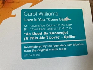 Carol Williams ‎– Love Is You / Come Back       12"   (near mint) - Picture 1 of 7
