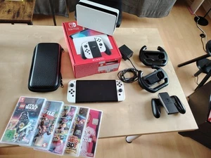 Nintendo Switch OLED-Modell, Weiß, Inklusive 5 spiele+tasche - Bild 1 von 16