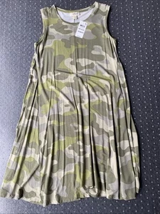 Style & Co Women's Medium Green Camo Flip Flop Dress Sleeveless New w Tags 49.50 - Picture 1 of 7