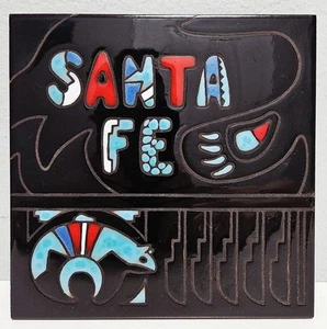 Cleo Teissedre Santa Fe Southwest Ceramic Tile Wall Decor, Coaster or Trivet - Picture 1 of 4