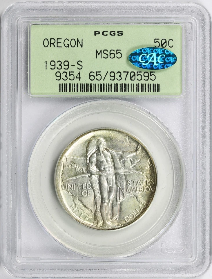 1939-S Oregon 50c Commemorative Half Dollar PCGS CAC MS65 OGH - Image 1 of 4