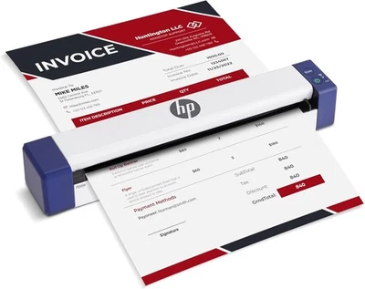 HP PS100W Portable Mobile Document Scanner Wireless 1-Sided Simplex Digital Rchr - Image 1 of 4