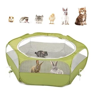 Small Animals Playpen, Waterproof Small Pet Cage Tent with Zippered A-Green - Picture 1 of 7