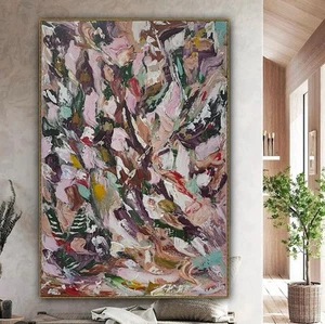 Textured Art Original Abstract Oil Painting On Canvas 90 X 60cm Eden Gardens II - Picture 1 of 19