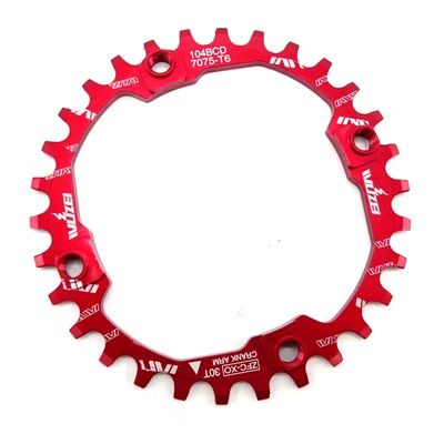 Vuzei Aluminium CNC Chainring 30T 104mm BCD 4-Arm 1 x MTB Bike Red AB-60-A9 - Image 1 of 4