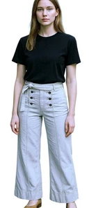 Venus High Waist Tie Belt Wide Leg Jeans Women 4 Boho Casual-Chic Vintage  - Picture 1 of 16