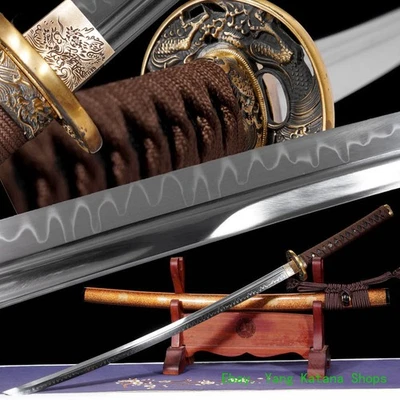 Acessórios de cobre feitos à mão espada japonesa Katana argila lâmina afiada temperada #1746 - Imagem 1 de 4