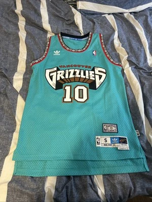 Camiseta deportiva Adidas pequeña Mike Bibby #10 Vancouver Grizzlies clásica de madera dura verde azulado +2 Foto 1 de 4