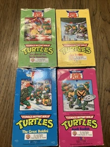 TMNT Teenage Mutant Ninja Turtles Burger King KIDS CLUB VHS Set of 4 - Picture 1 of 5