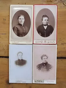 Konvolut 4 CDV Fotos Frauenportraits, Normandie - Bild 1 von 4