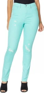 DG2 Diane Gilman Virtual Stretch Destruct Skinny Jean SEAFOAM 22WP NEW (810) - Picture 1 of 4