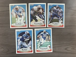 Lote de tarjetas de fútbol americano Fleer 1990 Houston Oilers Brown, Grimsley, Highsmith, Rozier - Imagen 1 de 2