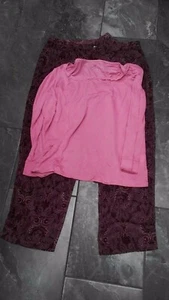 NWT JACLYN SMITH COLLECTION WOMENS PLUS PAJAMA SET FLEECE KNIT PAISLEY 2X 3X - Picture 1 of 1