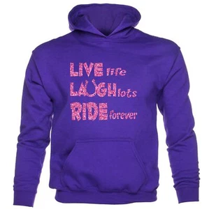 Live laugh Ride Hores Riding Pony Funny Girls Birthday Kids Hoodie - Picture 1 of 7