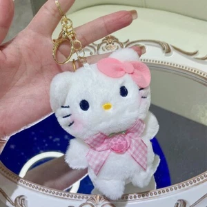 Hello Kitty Cute Plush Doll Toy Keychain Bag Pendant Women Girl's Gift - Picture 1 of 2