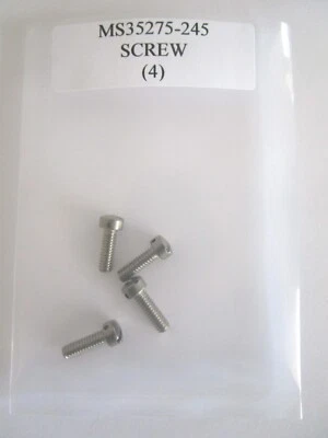 MS35275-245 Fillister Screw 8-32 x 1/2" Slotted Drilled Head Stainless- Lot of 4