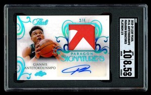 2018-19 Leaf Pearl GIANNIS ANTETOKOUNMPO #2/4 GAME WORN Patch Auto SGC 8.5/10!