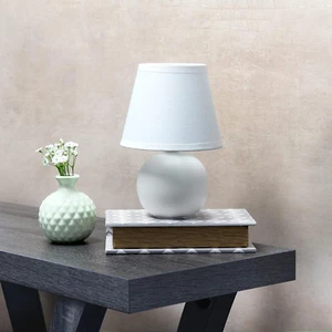 Mini Ceramic Globe Table Lamp, off White Simple Designs LT2008-OFF - Picture 1 of 8