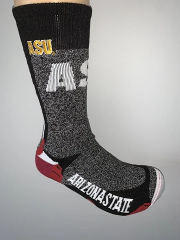 ARIZONA STATE SUN DEVILS NCAA COLLEGE LOGO VORTEX II CREW LENGTH SOCKS MENS LRG Cover